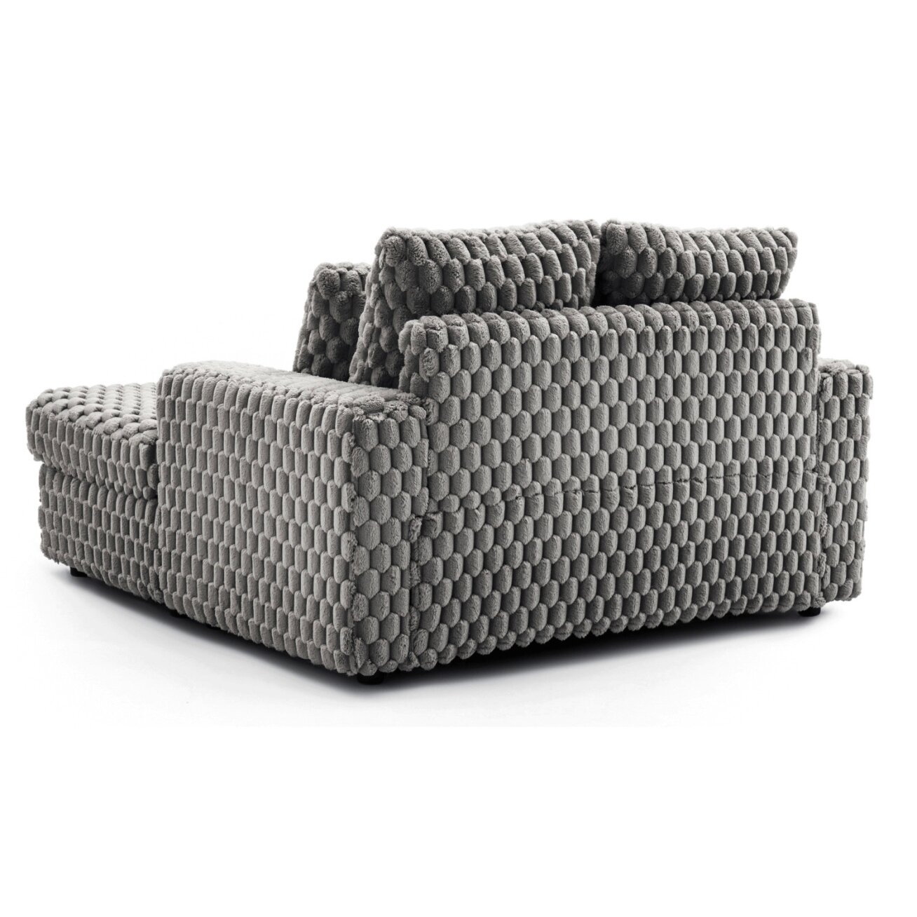 Sofa-lova pilka pliušinė moderni fotelis 3 Sofa-lova pilka pliušinė moderni fotelis 3