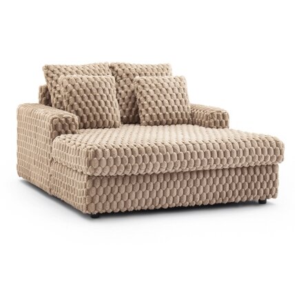 Beige pliušinis Modernus Sofa Lounge fotelis 1