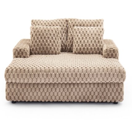 Beige pliušinis Modernus Sofa Lounge fotelis 2 Beige pliušinis Modernus Sofa Lounge fotelis 2