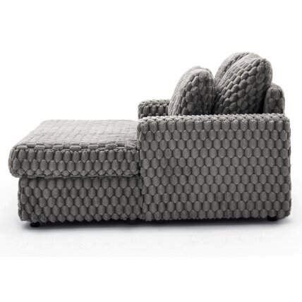 Sofa-lova pilka pliušinė moderni fotelis 4 Sofa-lova pilka pliušinė moderni fotelis 4