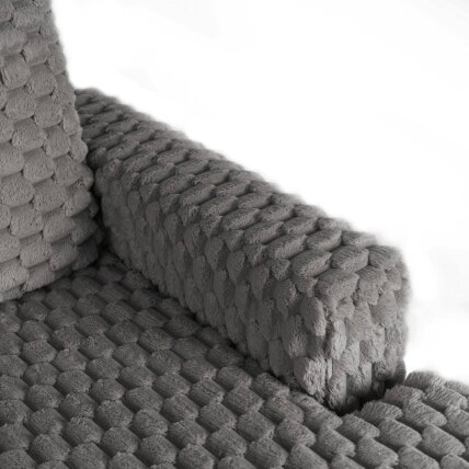 Sofa-lova pilka pliušinė moderni fotelis 7 Sofa-lova pilka pliušinė moderni fotelis 7