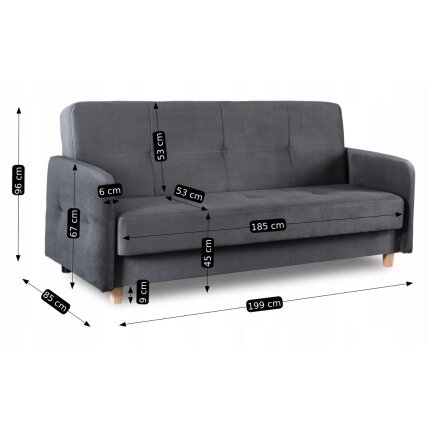 Kuba Sofa su miegojimo funkcija CUBA sulankstoma dvivietė sofa-lova, pilkos spalvos, moderni svetainė 10 Kuba Sofa su miegojimo funkcija CUBA sulankstoma dvivietė sofa-lova, pilkos spalvos, moderni svetainė 10