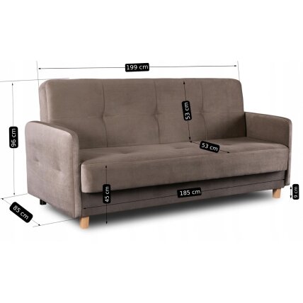 Kuba Sofa su miegojimo funkcija CUBA sulankstoma dvivietė sofa-lova, smėlio spalvos, moderni svetainė 10 Kuba Sofa su miegojimo funkcija CUBA sulankstoma dvivietė sofa-lova, smėlio spalvos, moderni svetainė 10