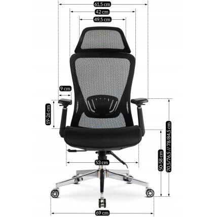 Litosas LITOS juoda moderni ergonominė pasukama biuro kėdė 4 Litosas LITOS juoda moderni ergonominė pasukama biuro kėdė 4