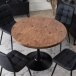 Loft Style Dining Set – Ąžuolo/juodos spalvos stalas su veliūro kėdėmis