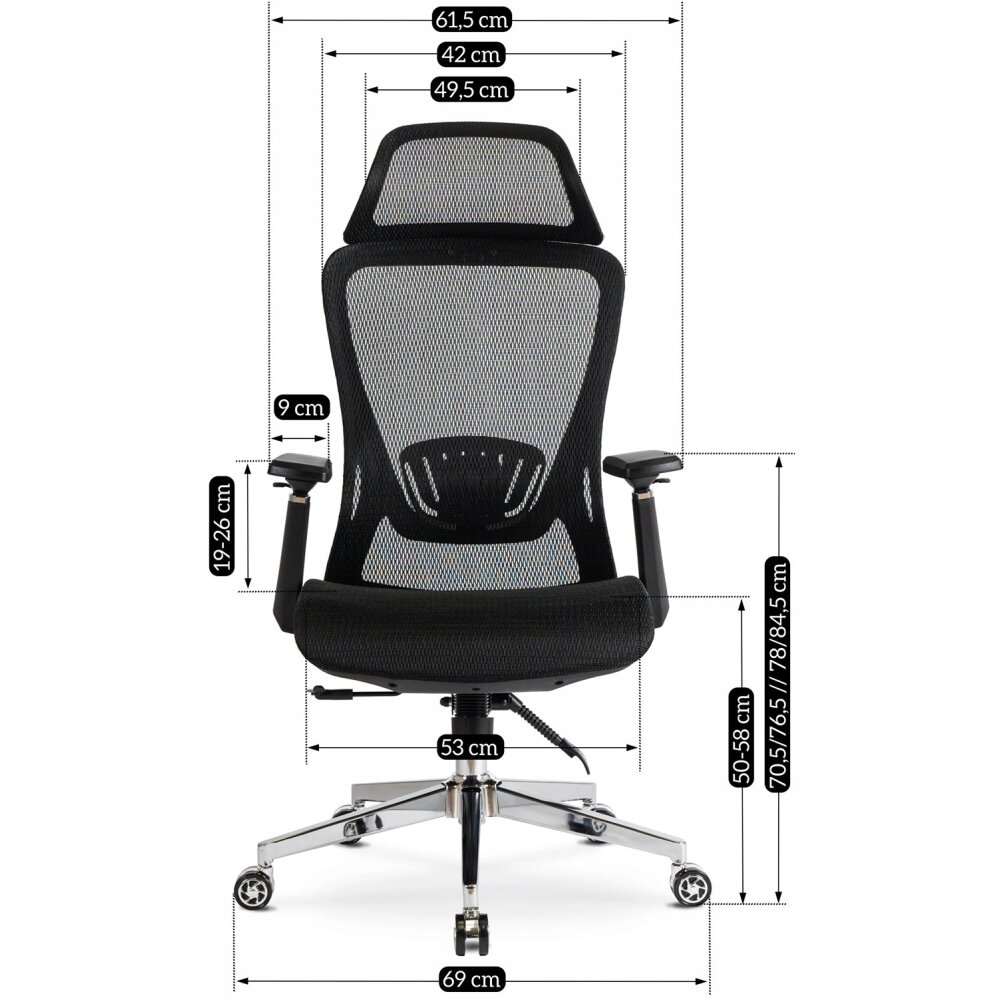 Litosas LITOS juoda moderni ergonominė pasukama biuro kėdė 4 Litosas LITOS juoda moderni ergonominė pasukama biuro kėdė 4