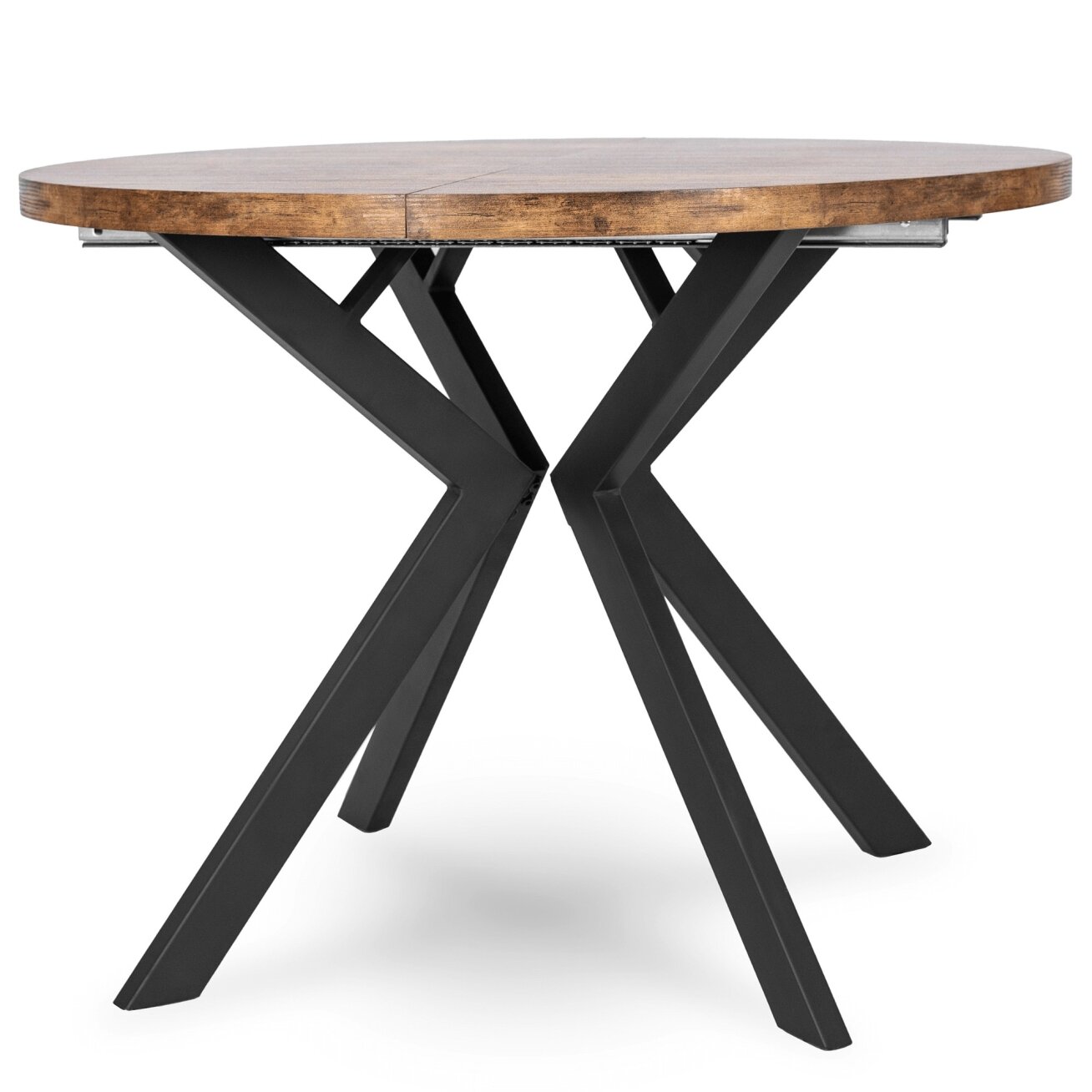Apvalus išskleidžiamas stalas Modern, 100–250 cm, auksinio ąžuolo spalvos, modernus loftas 4