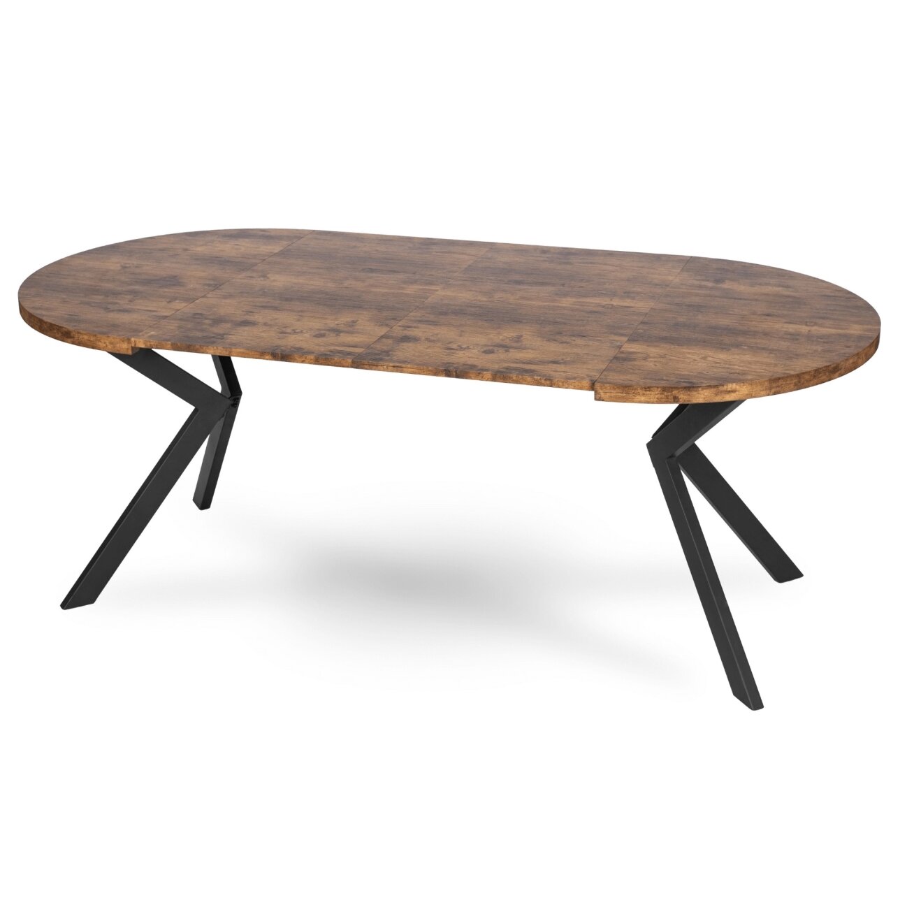 Apvalus išskleidžiamas stalas Modern, 100–250 cm, auksinio ąžuolo spalvos, modernus loftas 10