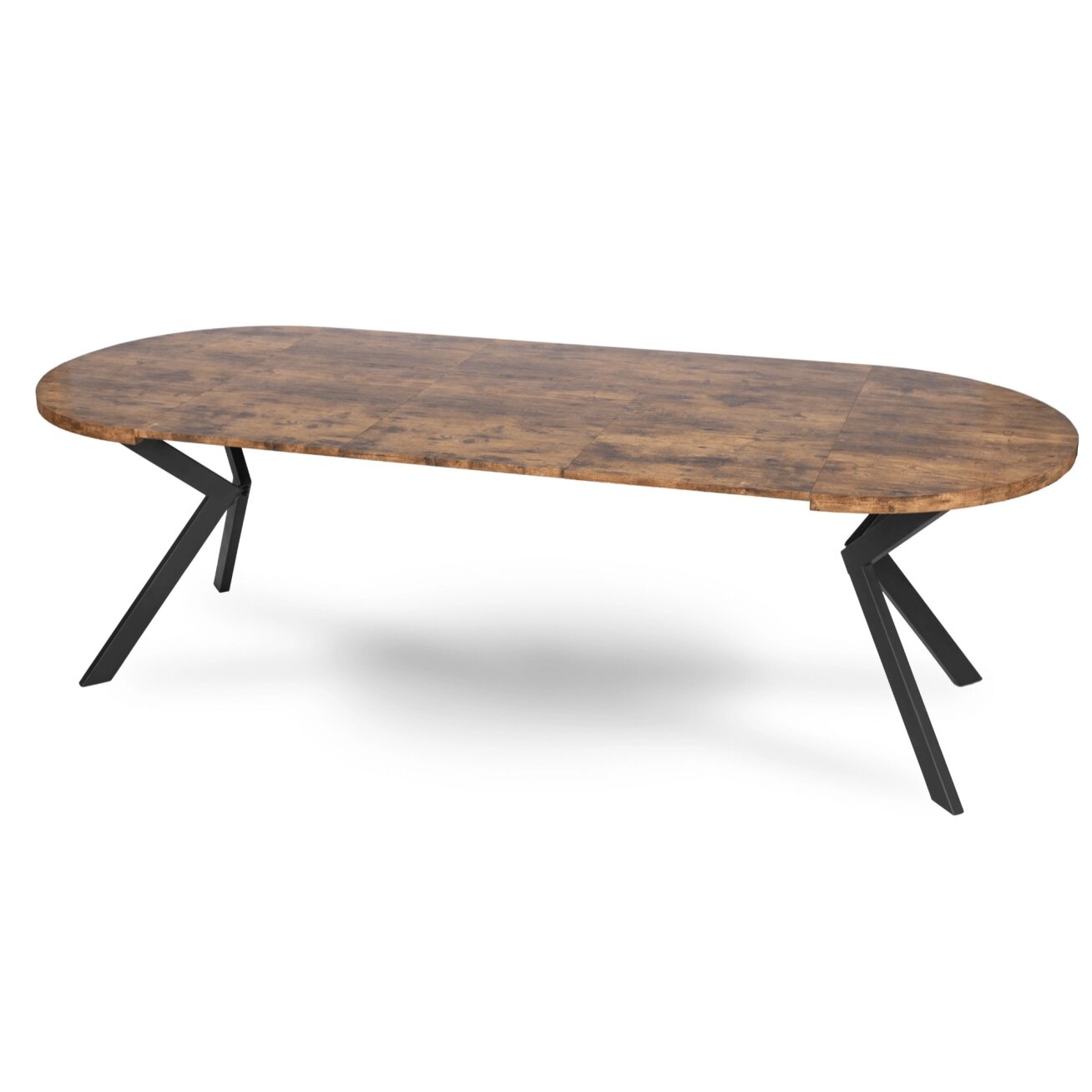 Apvalus išskleidžiamas stalas Modern, 100–250 cm, auksinio ąžuolo spalvos, modernus loftas 12