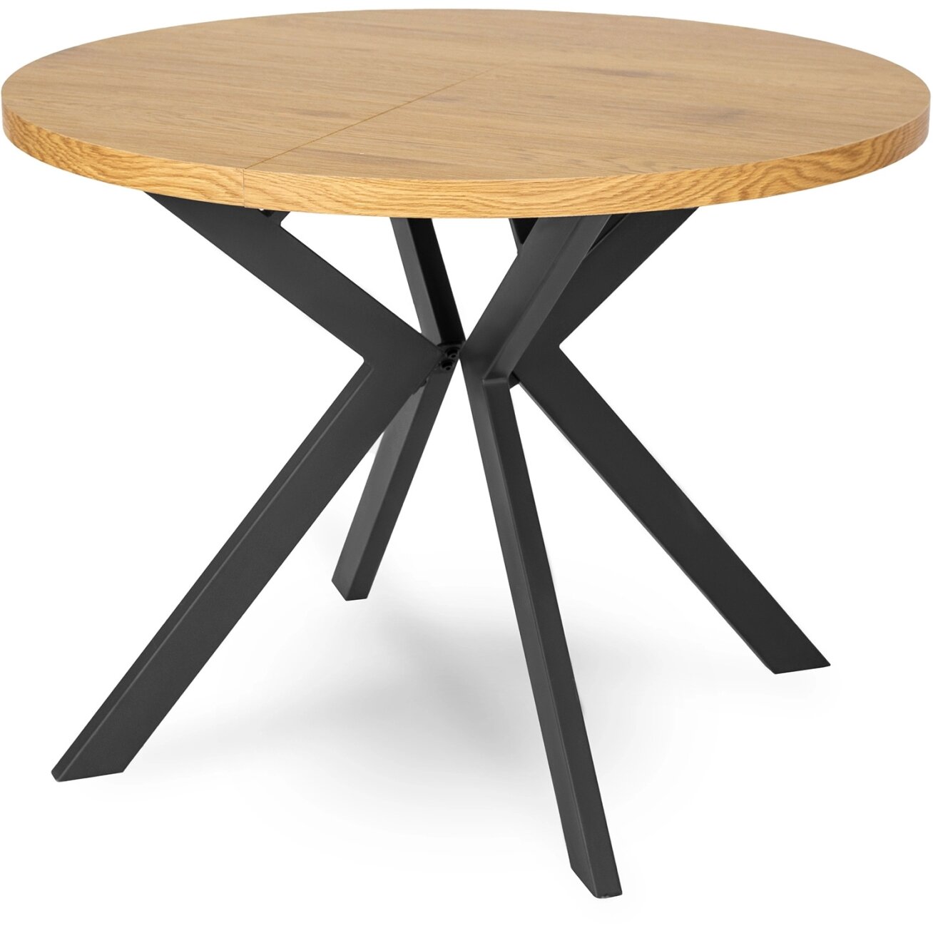 Apvalus išskleidžiamas stalas  Modern, 100–250 cm, auksinio ąžuolo spalvos, modernus loftas