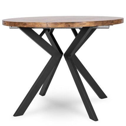 Apvalus išskleidžiamas stalas Modern, 100–250 cm, auksinio ąžuolo spalvos, modernus loftas 4
