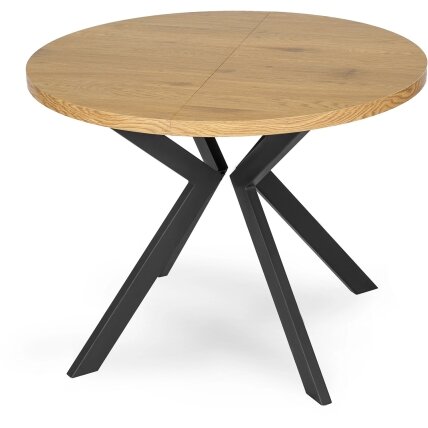 Apvalus išskleidžiamas stalas Modern, 100–250 cm, auksinio ąžuolo spalvos, modernus loftas 6 Apvalus išskleidžiamas stalas Modern, 100–250 cm, auksinio ąžuolo spalvos, modernus loftas 6