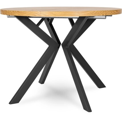 Apvalus išskleidžiamas stalas Modern, 100–250 cm, auksinio ąžuolo spalvos, modernus loftas 7 Apvalus išskleidžiamas stalas Modern, 100–250 cm, auksinio ąžuolo spalvos, modernus loftas 7
