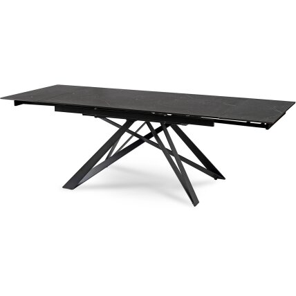 Maksimas MAXIME stačiakampis ištraukiamas stalas, 160–240 cm, keramika, juodas marmuras, moderniam lofto stiliaus valgomajam 11