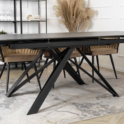 Maksimas MAXIME stačiakampis ištraukiamas stalas, 160–240 cm, keramika, juodas marmuras, moderniam lofto stiliaus valgomajam 7 Maksimas MAXIME stačiakampis ištraukiamas stalas, 160–240 cm, keramika, juodas marmuras, moderniam lofto stiliaus valgomajam 7