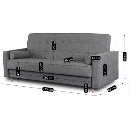 Malta Dvivietė sofa su miegojimo funkcija MALTA, pilkos, moderni svetainė 10 Malta Dvivietė sofa su miegojimo funkcija MALTA, pilkos, moderni svetainė 10