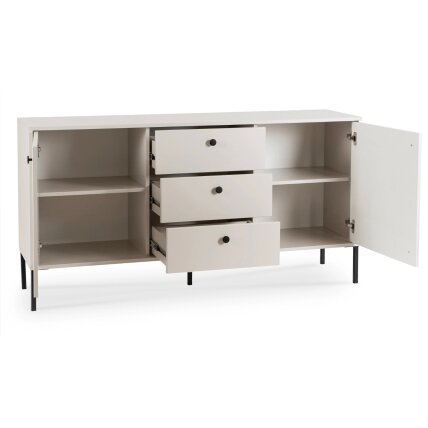 Minkštas SOFT svetainės komoda, 154 cm, kašmyro raštas, dviejų durų, moderni 6