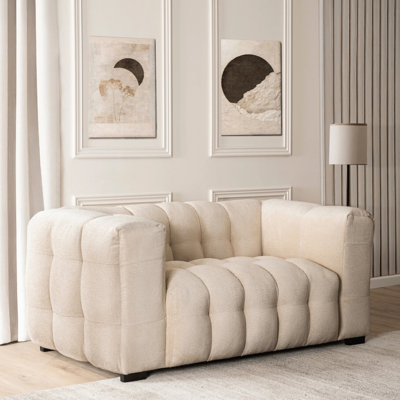 Moderno MODERNO 2S dvivietė kreminės spalvos moderni sofa Moderno MODERNO 2S dvivietė kreminės spalvos moderni sofa