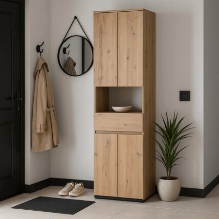 MODENA Spintelė prieškambario 60 cm ąžuolas, modernus loftas 1