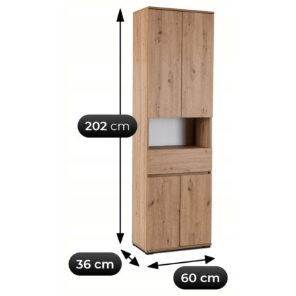 MODENA Spintelė prieškambario 60 cm ąžuolas, modernus loftas 5 MODENA Spintelė prieškambario 60 cm ąžuolas, modernus loftas 5