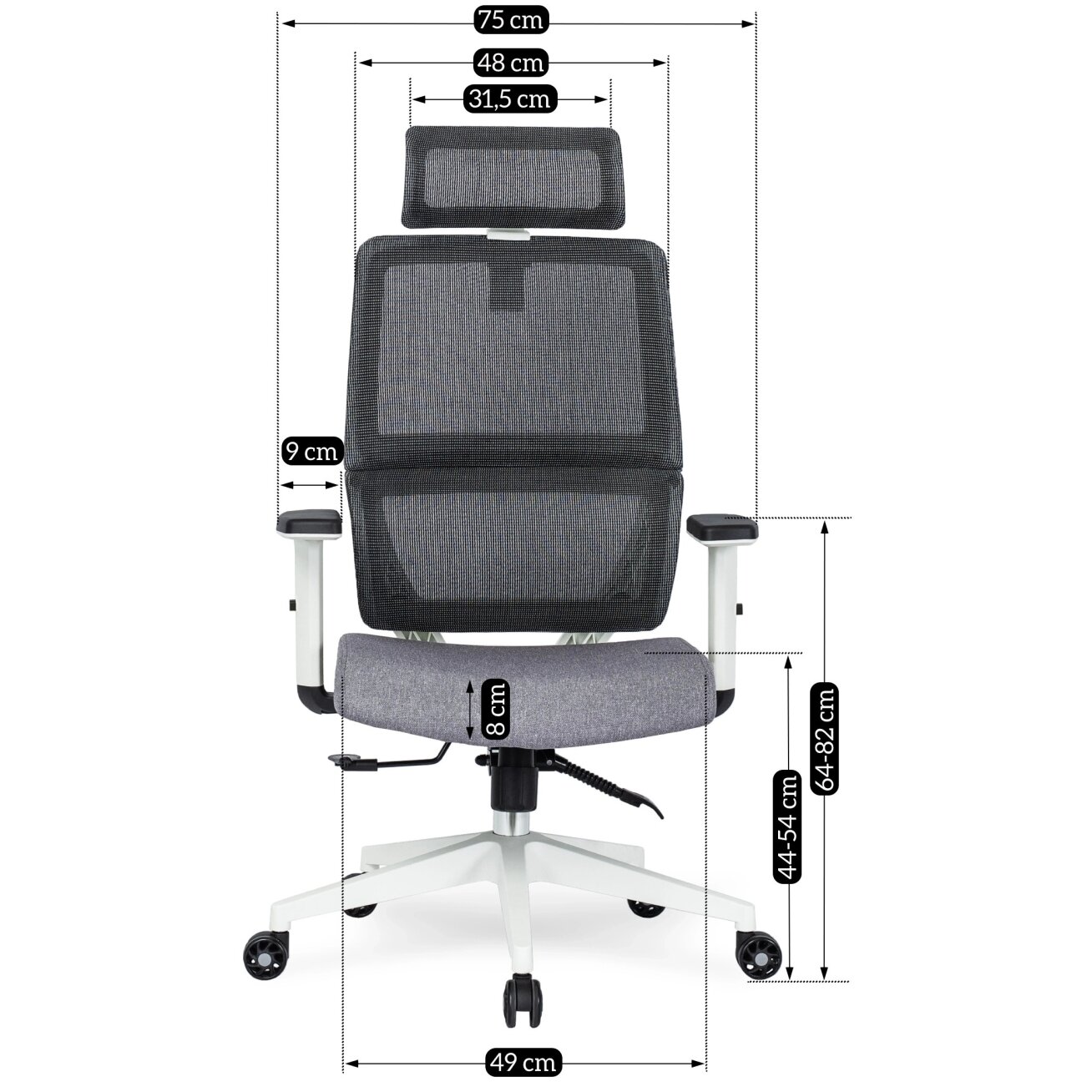 Niki NICKI ergonomiška pasukama biuro kėdė, moderni pilka 13 Niki NICKI ergonomiška pasukama biuro kėdė, moderni pilka 13