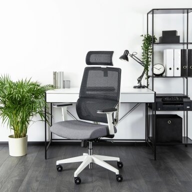 Niki NICKI ergonomiška pasukama biuro kėdė, moderni pilka