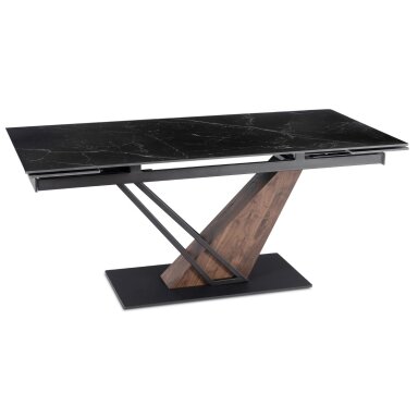 Reksas REX stačiakampis ištraukiamas stalas, 160–220 cm, keramika, tamsiai ruda/juoda, moderniam lofto stiliaus valgomajam Reksas REX stačiakampis ištraukiamas stalas, 160–220 cm, keramika, tamsiai ruda/juoda, moderniam lofto stiliaus valgomajam