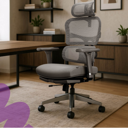 Ergonomiškas „Spacetronik LUMBO 44“ pilkas fotelis 9