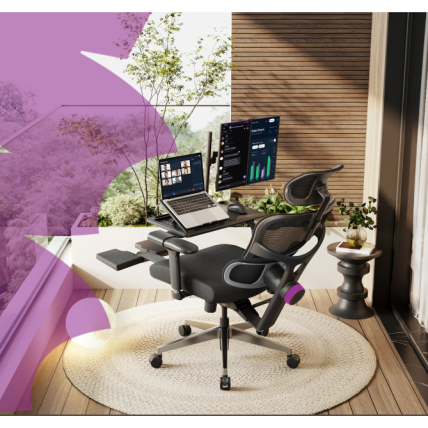 Ergonomiškas „Spacetronik LUMBO 44“ pilkas fotelis 4