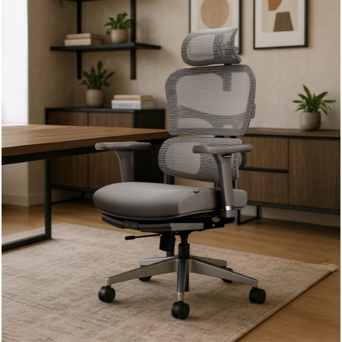 Ergonomiškas komplektas LUMBO 44 + rankinis stalas SPE-O113 Moris 120×60 juodas 12
