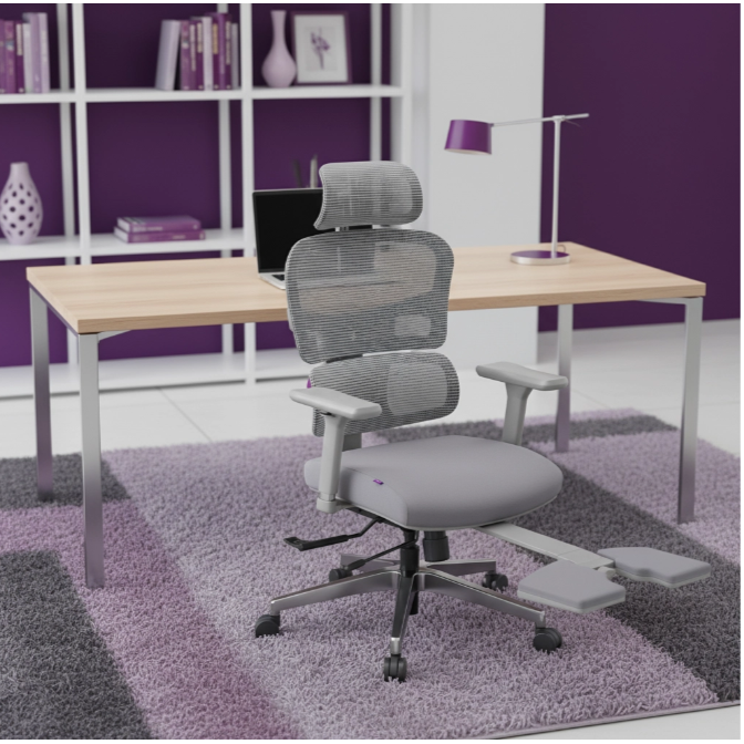 Ergonomiškas komplektas LUMBO 44 + rankinis stalas SPE-O113 Moris 120×60 juodas 13