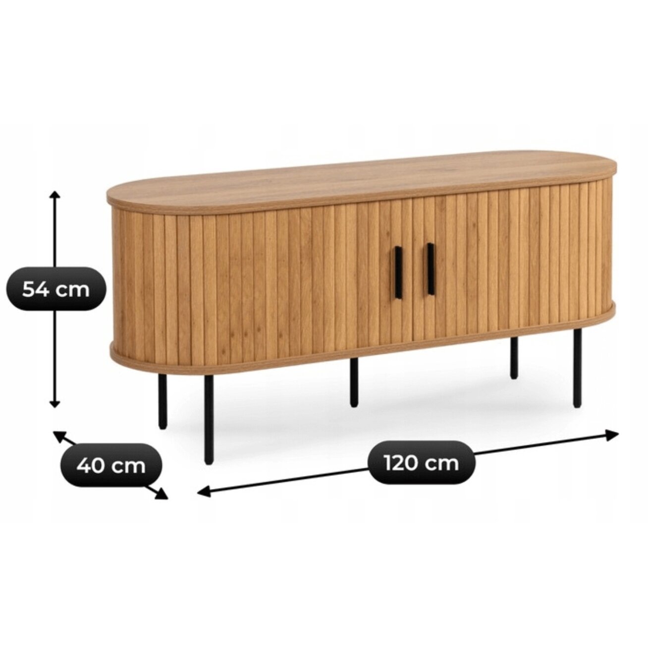 Rtv ir Trish TRISH dviejų durų televizoriaus spintelė svetainei, 120 cm, ąžuolo raštas, modernus 7 Rtv ir Trish TRISH dviejų durų televizoriaus spintelė svetainei, 120 cm, ąžuolo raštas, modernus 7