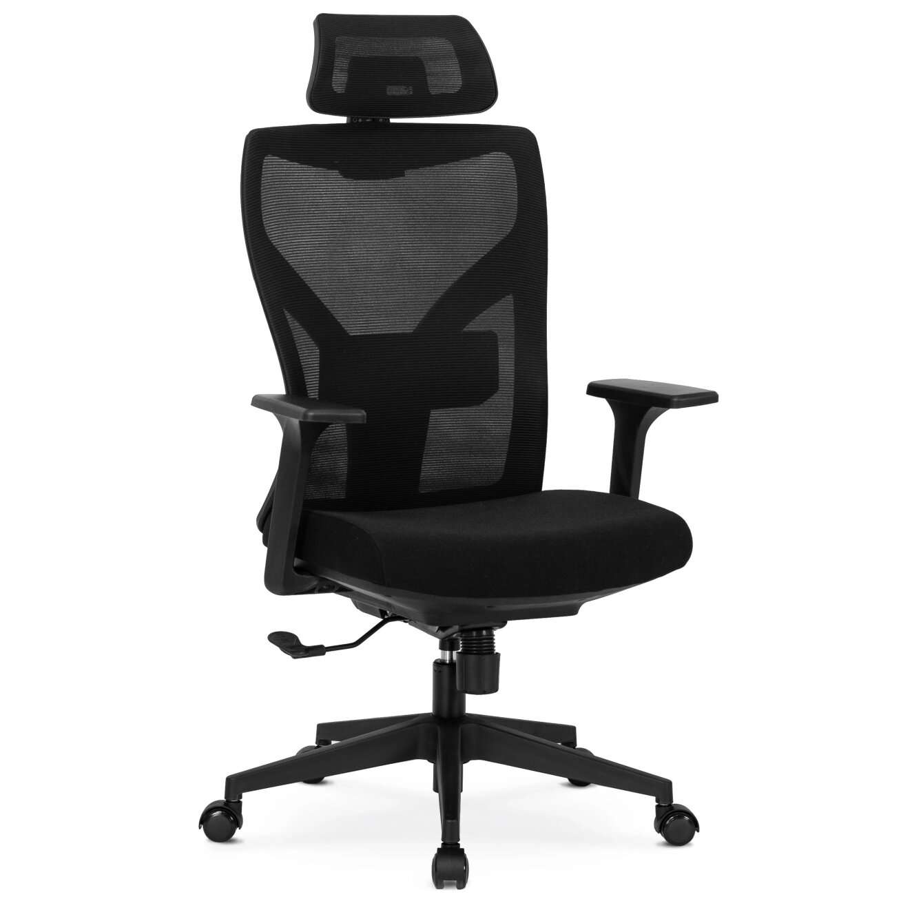 Spiralė Ergonomiška pasukama biuro kėdė SPIRAL, juoda, su galvos atrama darbui 1 Spiralė Ergonomiška pasukama biuro kėdė SPIRAL, juoda, su galvos atrama darbui 1