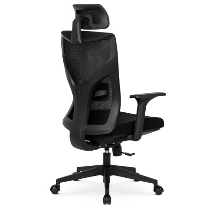Spiralė Ergonomiška pasukama biuro kėdė SPIRAL, juoda, su galvos atrama darbui 4
