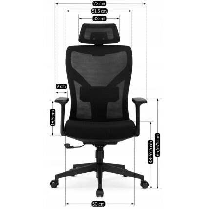 Spiralė Ergonomiška pasukama biuro kėdė SPIRAL, juoda, su galvos atrama darbui 8