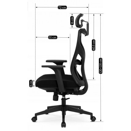 Spiralė Ergonomiška pasukama biuro kėdė SPIRAL, juoda, su galvos atrama darbui 9 Spiralė Ergonomiška pasukama biuro kėdė SPIRAL, juoda, su galvos atrama darbui 9