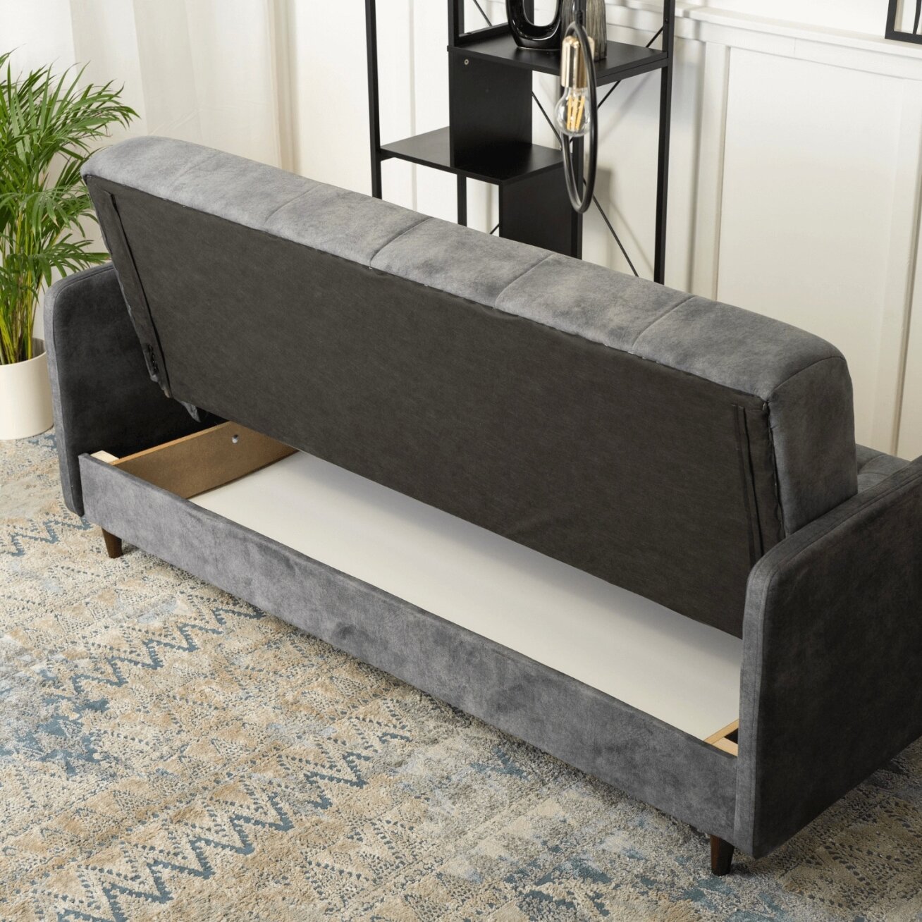 Tivoli TIVOLI sofa su miegojimo funkcija, dvivietė transformuojama sofa, pilkas aksomas, moderni svetainė 3 Tivoli TIVOLI sofa su miegojimo funkcija, dvivietė transformuojama sofa, pilkas aksomas, moderni svetainė 3