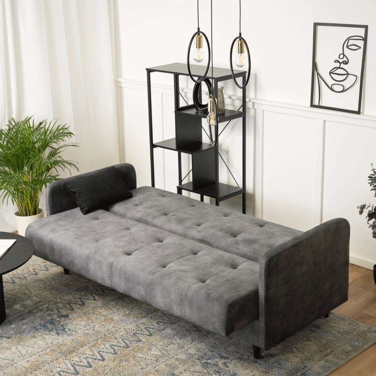 Tivoli TIVOLI sofa su miegojimo funkcija, dvivietė transformuojama sofa, pilkas aksomas, moderni svetainė 4 Tivoli TIVOLI sofa su miegojimo funkcija, dvivietė transformuojama sofa, pilkas aksomas, moderni svetainė 4