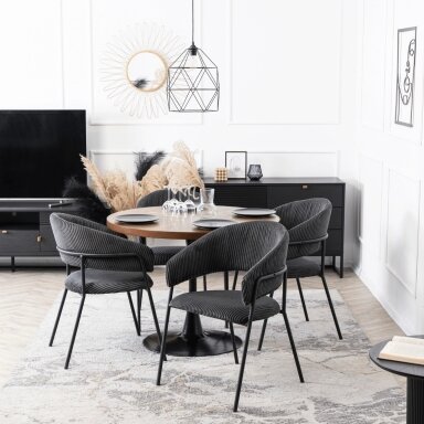 Tinka TINKA Minkštas krėslas, juodas velvetas, modernus loftas