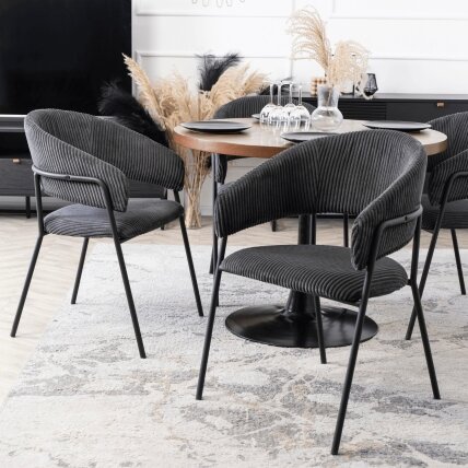 Tinka TINKA Minkštas krėslas, juodas velvetas, modernus loftas 1