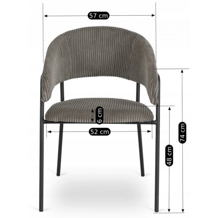 Tinka TINKA minkštas krėslas, pilkas, velvetas, modernus loftas 9