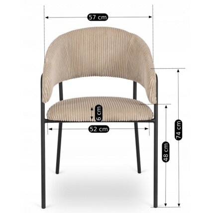 Tinka TINKA minkštas krėslas, smėlio spalvos, velvetas, modernus loftas 9