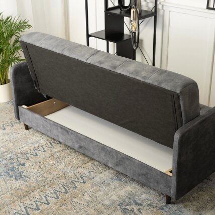 Tivoli TIVOLI sofa su miegojimo funkcija, dvivietė transformuojama sofa, pilkas aksomas, moderni svetainė 3 Tivoli TIVOLI sofa su miegojimo funkcija, dvivietė transformuojama sofa, pilkas aksomas, moderni svetainė 3