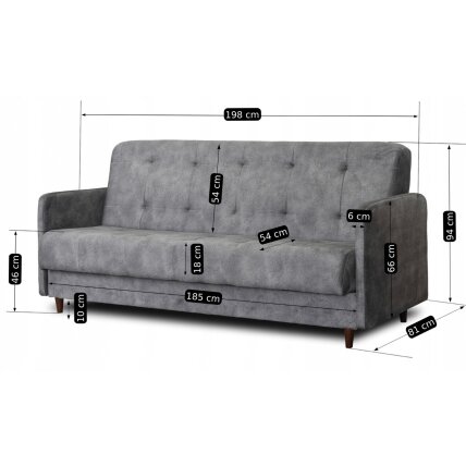 Tivoli TIVOLI sofa su miegojimo funkcija, dvivietė transformuojama sofa, pilkas aksomas, moderni svetainė 8 Tivoli TIVOLI sofa su miegojimo funkcija, dvivietė transformuojama sofa, pilkas aksomas, moderni svetainė 8