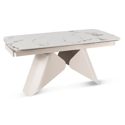 Verona VERONA stačiakampis išskleidžiamas stalas, 160–240 cm, keramika, baltas marmuras/kašmyras, modernus 9