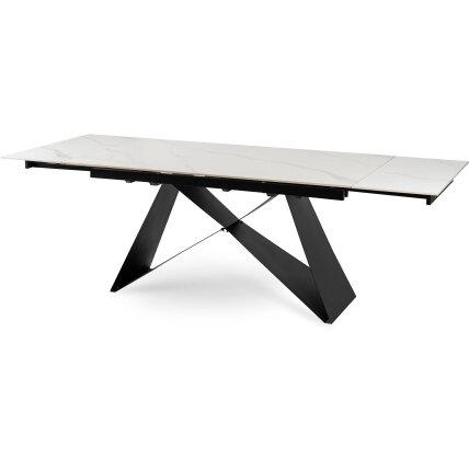 Viktoras VICTOR stačiakampis ištraukiamas stalas, 160–240 cm, keramika, baltas marmuras/juodas, moderniam lofto stiliaus valgomajam 10 Viktoras VICTOR stačiakampis ištraukiamas stalas, 160–240 cm, keramika, baltas marmuras/juodas, moderniam lofto stiliaus valgomajam 10